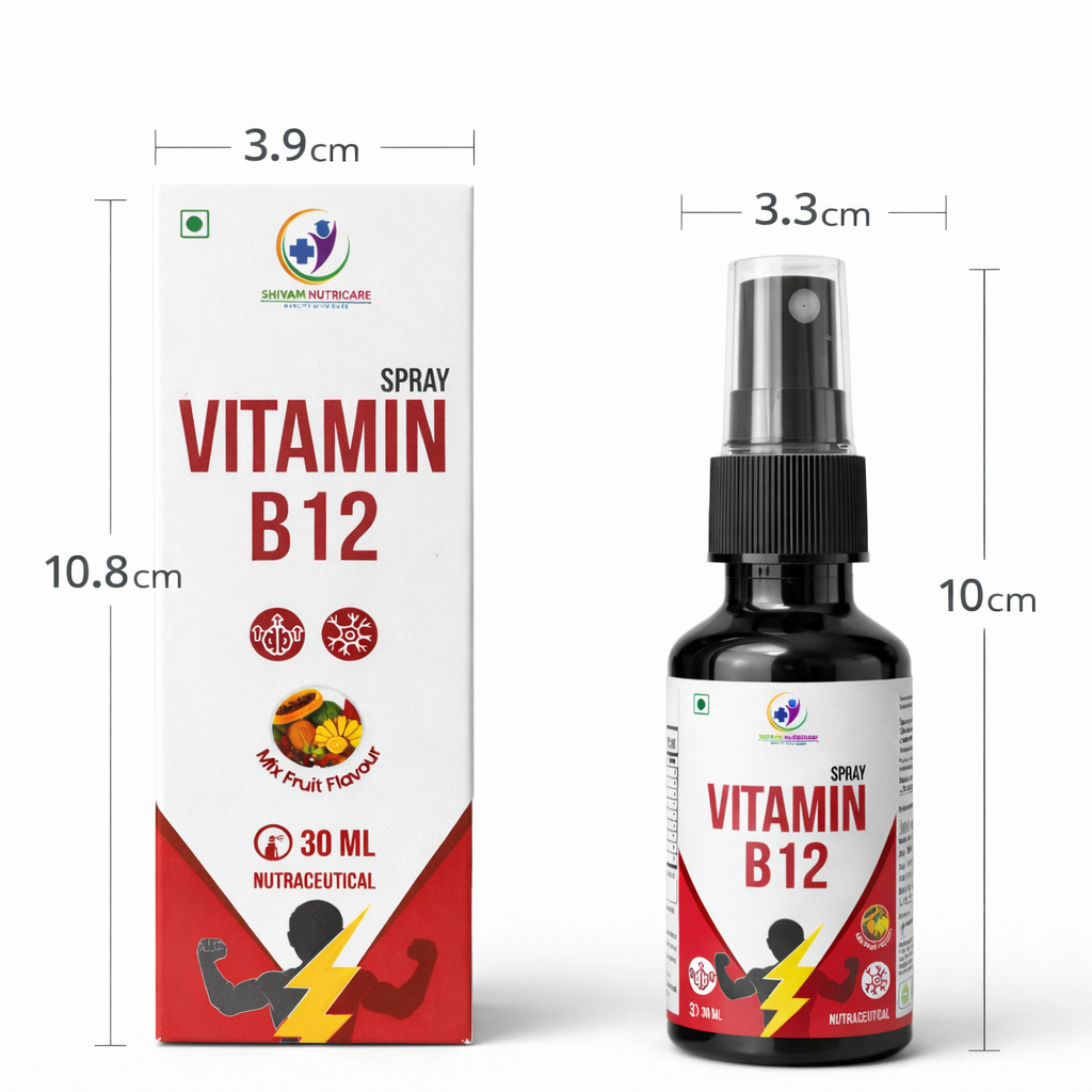 Vitamin B12 Oral Spray 30ml – Energy Booster, Immunity Support, Fast Absorption