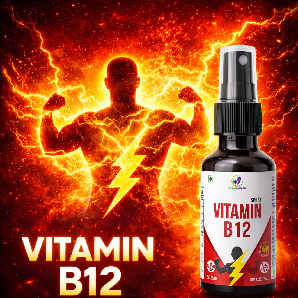 Vitamin B12 Oral Spray 30ml – Energy Booster, Immunity Support, Fast Absorption