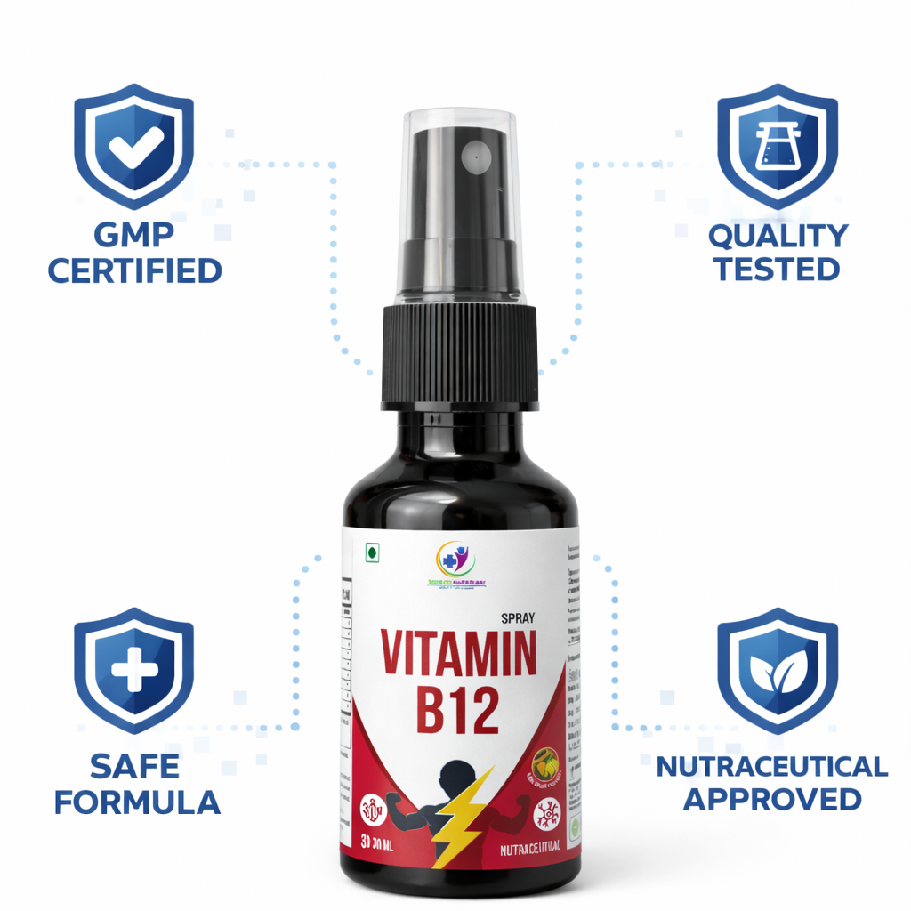 Vitamin B12 Oral Spray 30ml – Energy Booster, Immunity Support, Fast Absorption