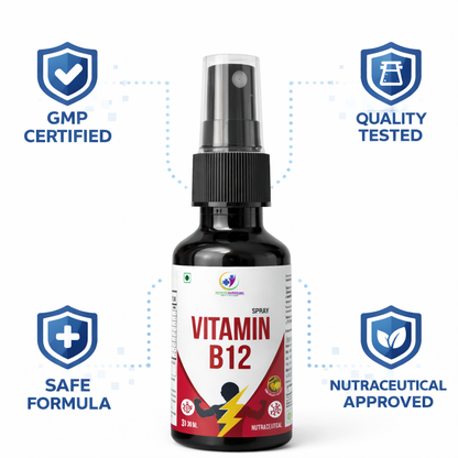 Vitamin B12 Oral Spray 30ml – Energy Booster, Immunity Support, Fast Absorption